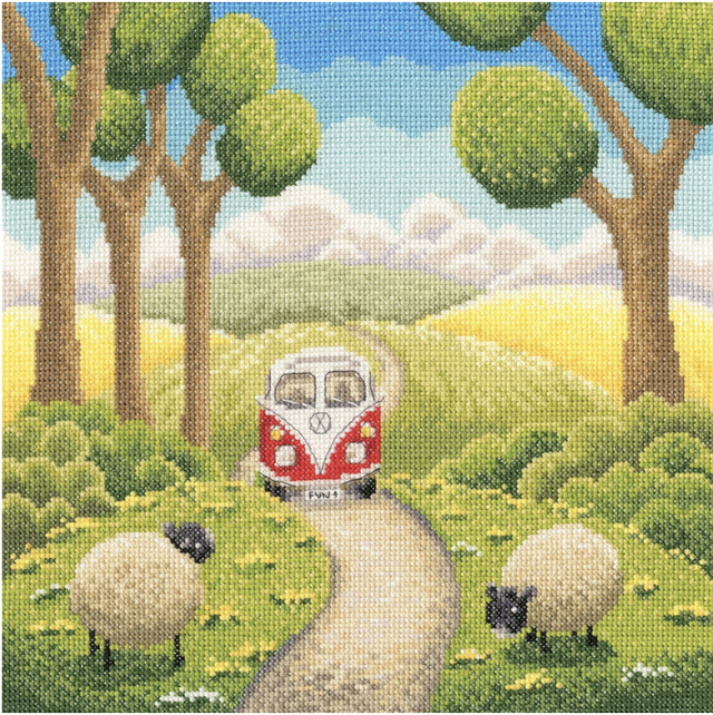 A Road Trip Counted Cross Stitch Kit By Bothy Threads