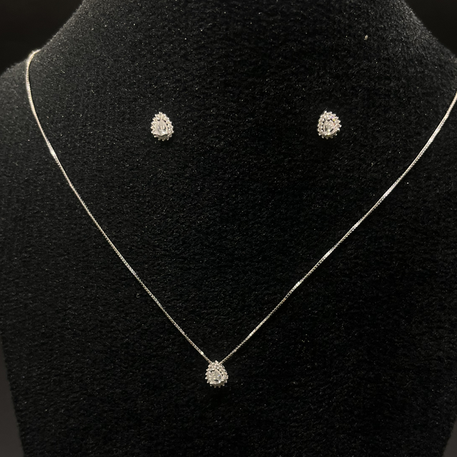 Conjunto minimalista zircônia gota 