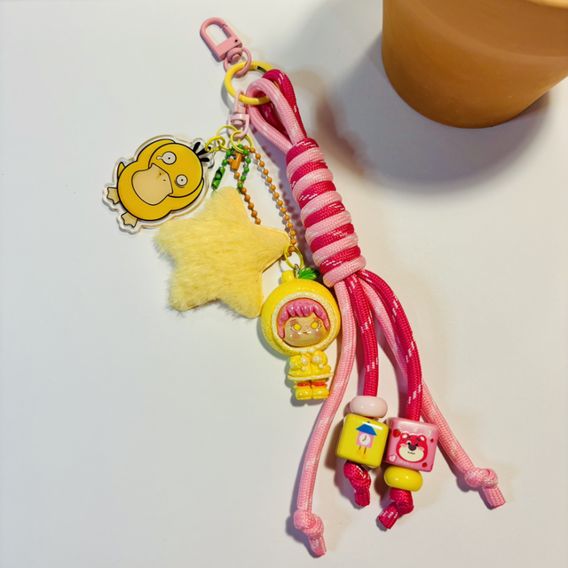 Kawaii rope keychain with cute Lemon girl