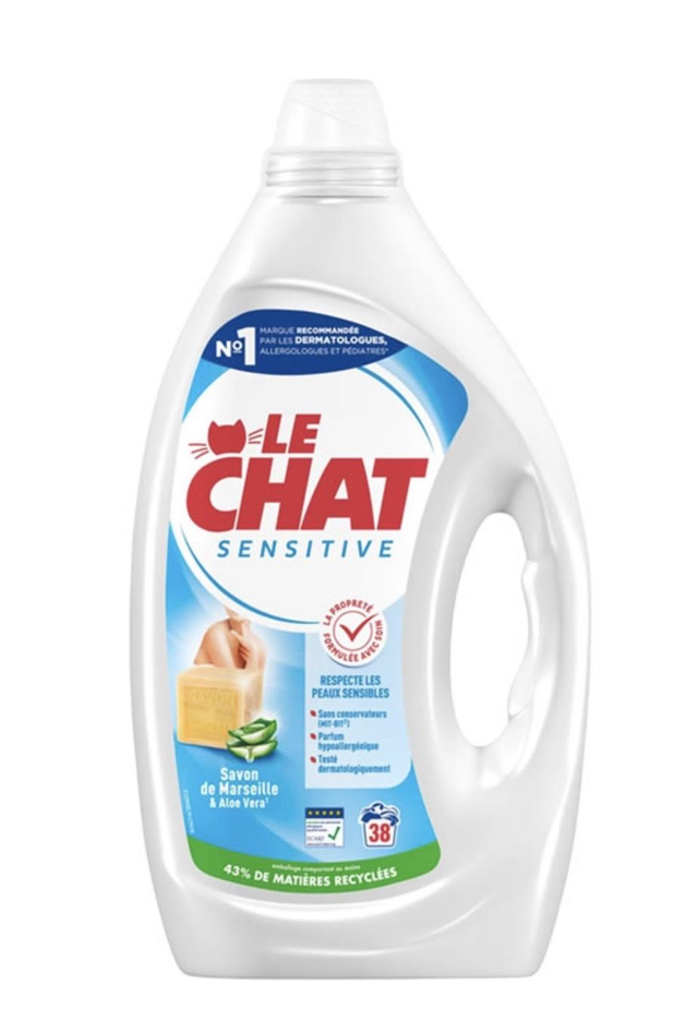 LE CHAT Lessive Liquide Au Savon de Marseille & Aloe vera 38 lavages