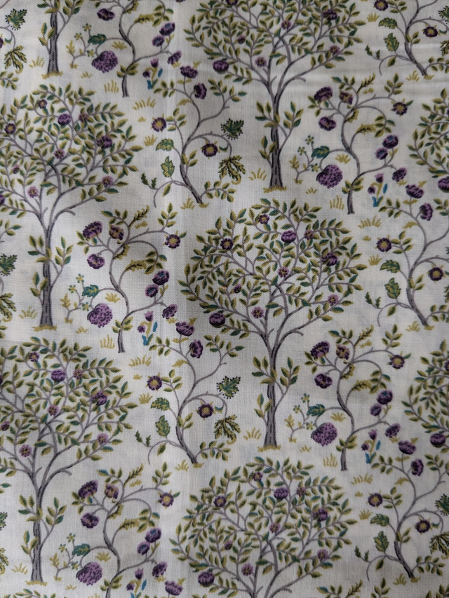 Blooming Trees  Pima Cotton Lawn in Cream