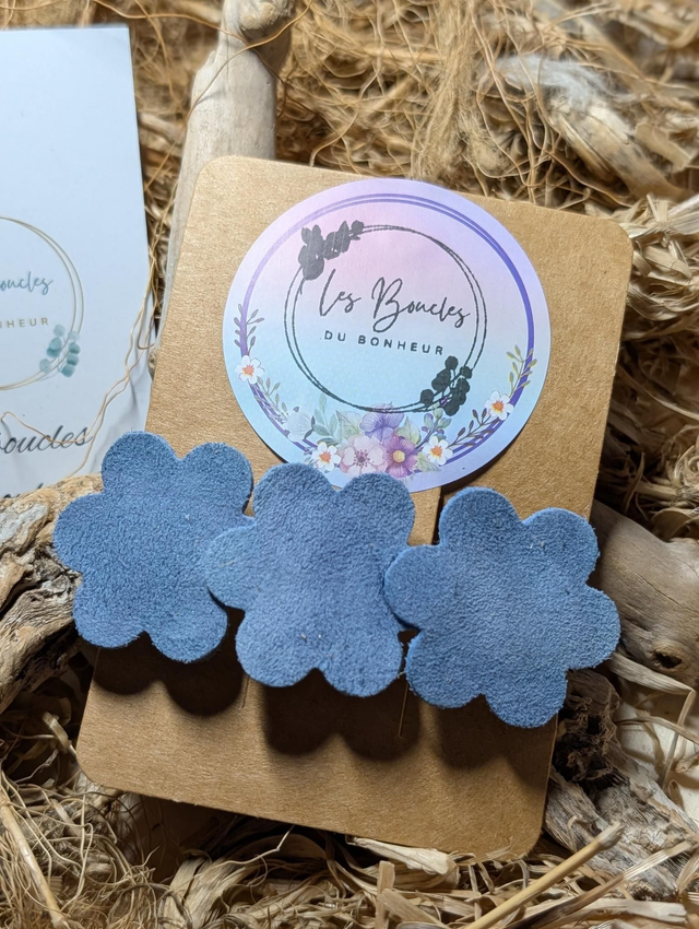 Barrette bleu nubuck b003