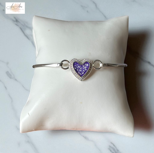 Cz heart bangle 