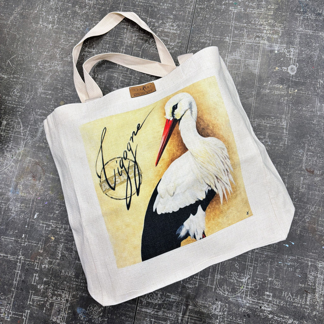 SAC SHOPPING / TOTE BAG " CIGOGNE"