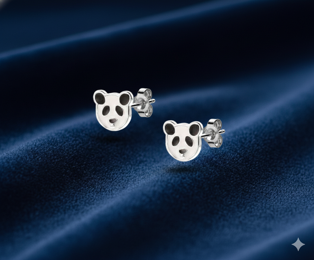 Boucles d'oreilles Panda (argent 925)