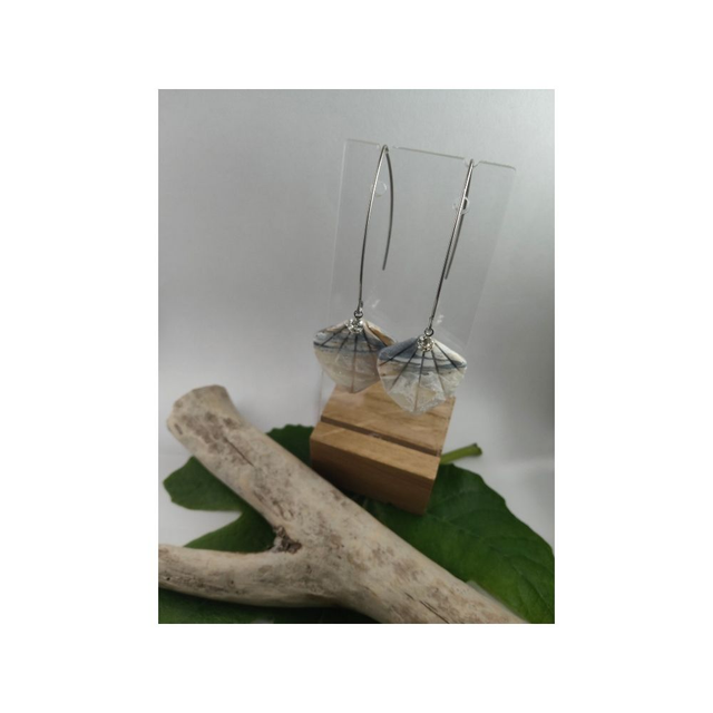 Boucles d&#039;oreilles faux granit coquillage