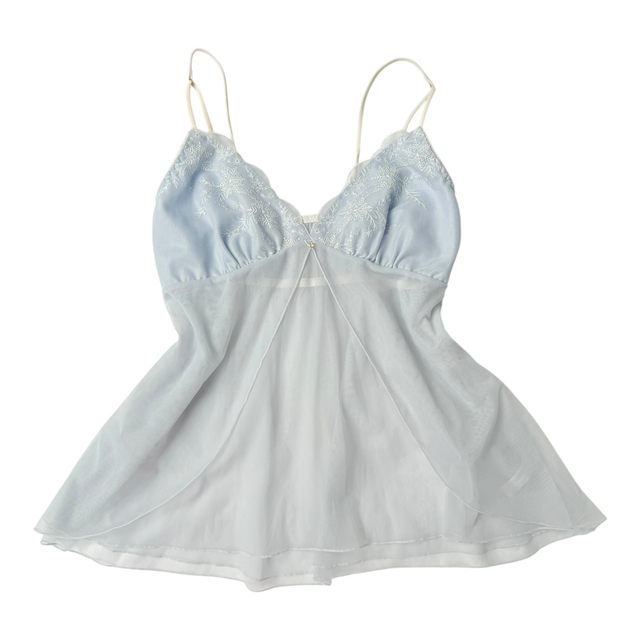 light blue snowflake embroidered cups cami  
