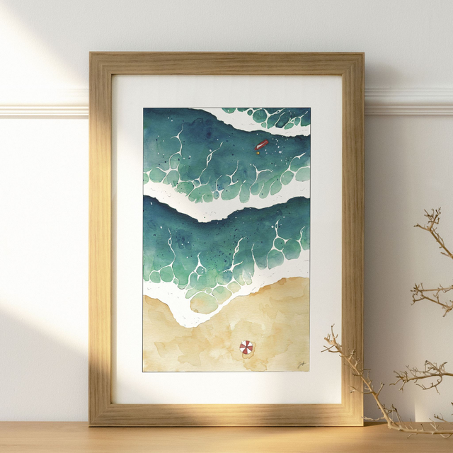 Affiche A4 - Bord de Mer - Émeraude