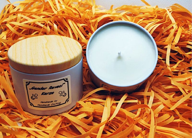 Duftkerze "Gender Reveal" Geschlechtskerze zur Geburt aus 100% Sojawachs