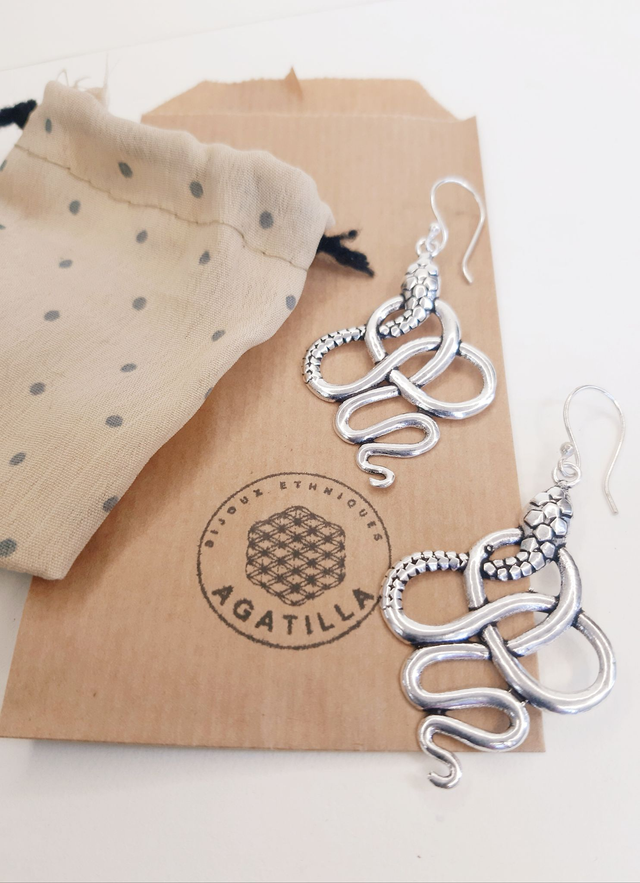 BOUCLES SERPENT TORSADÉS COBRAS DARK 