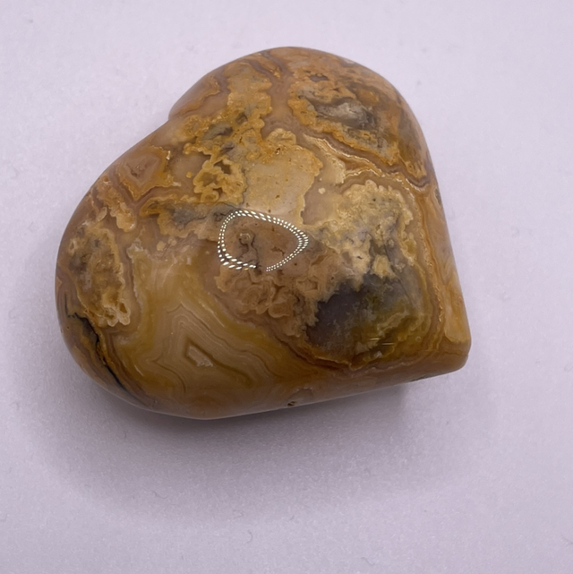 Crazy Lace Agate Heart - 1