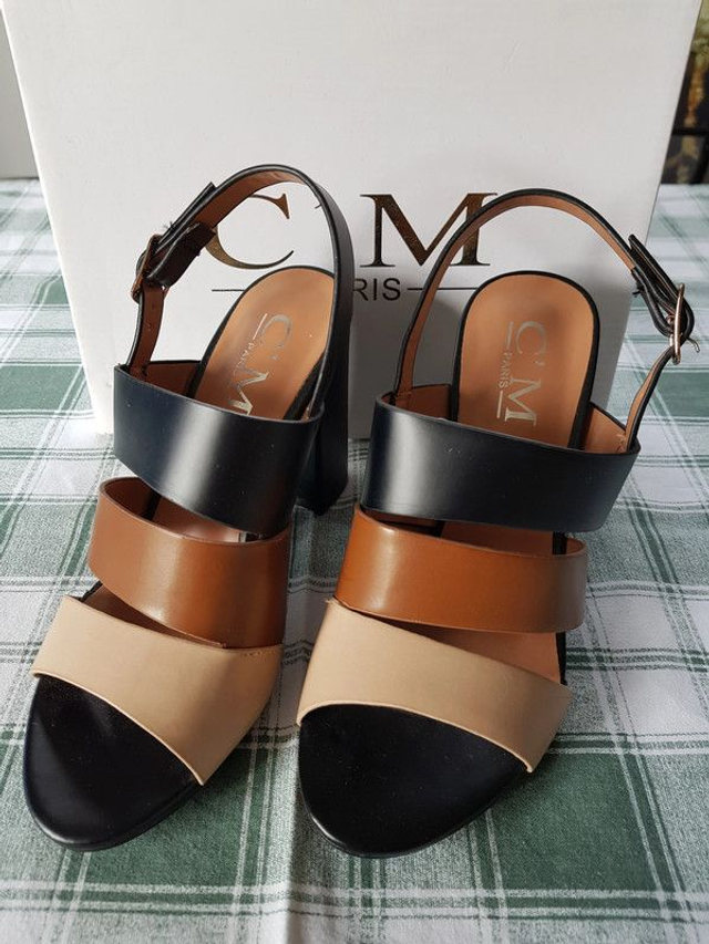 Sandales à talons femme C&#039;M Paris noires