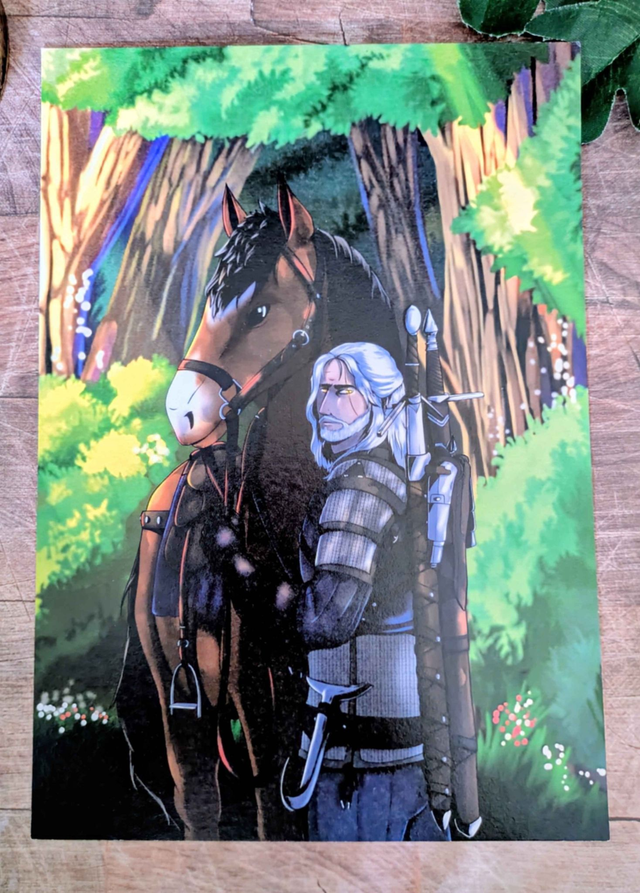 Illustration "Géralt et Ablette" - 21 x 14,8 cm (A5)