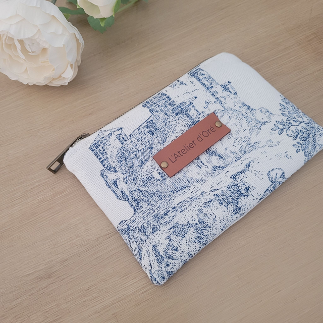 Trousse Chloé toile Jouy bleue