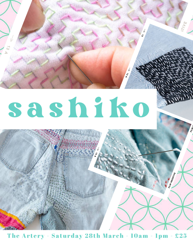 Sashiko Stitching Workshop - Visible Mending - With Dopamine Divas