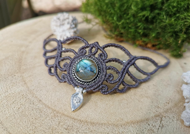 Collier ras du cou ~ Labradorite 