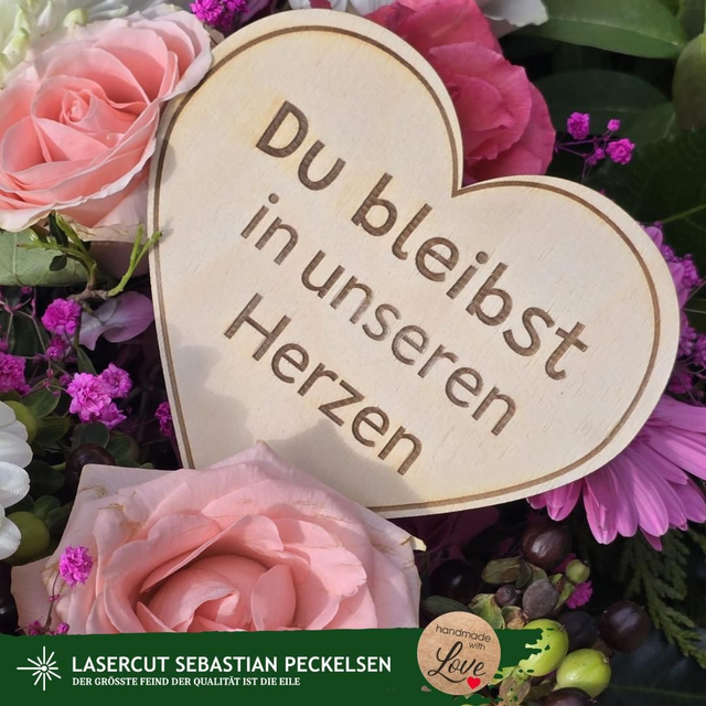 Individuelle Namens-Herzen für Blumensträuße & Trauerfloristik