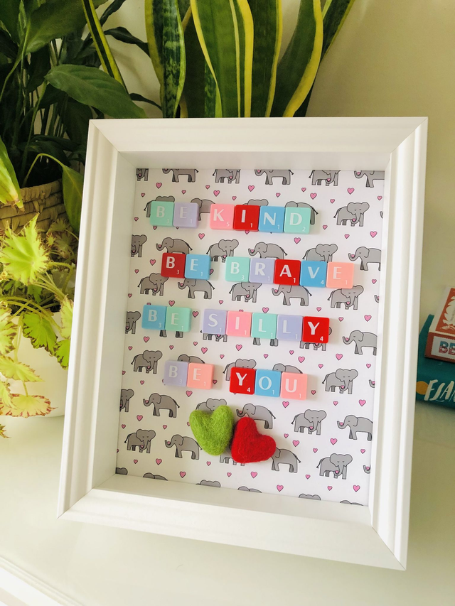 SCRABBLE FRAME - BE KIND, BE BRAVE, BE SILLY, BE YOU