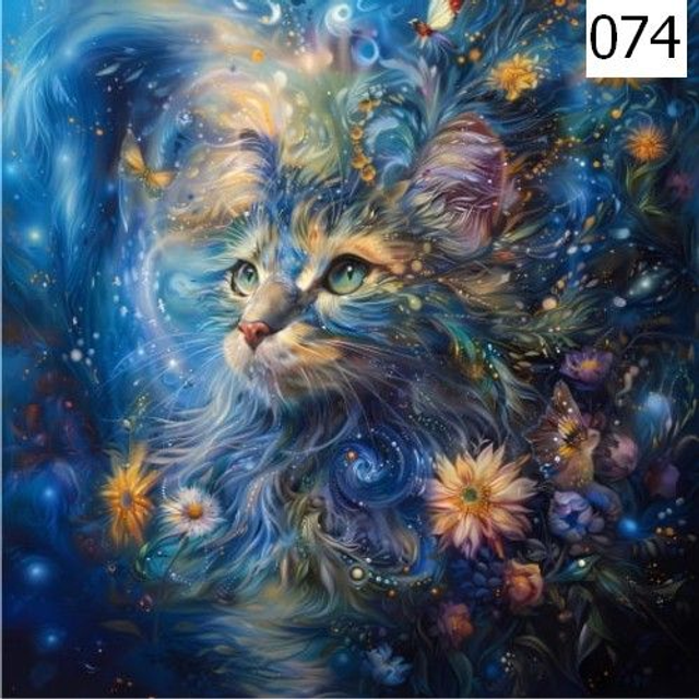 Panneau Chat en velours - 30x30cm 