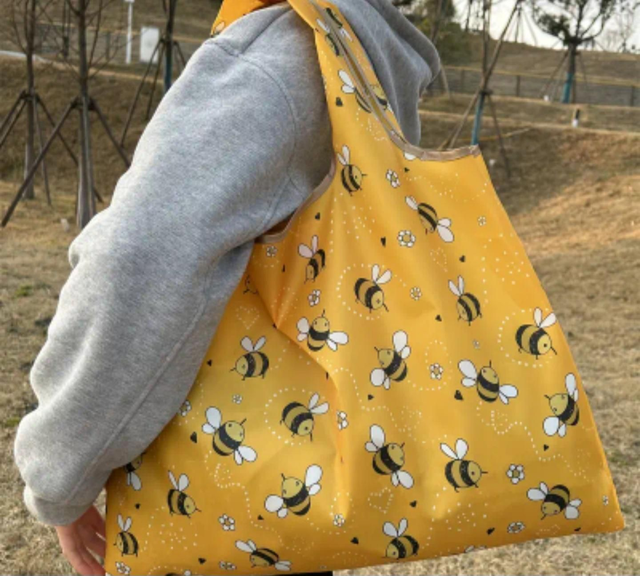 Bee Tote Bag - Extra Large and Foldable