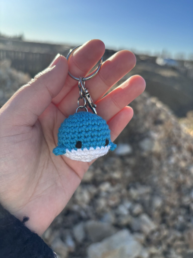 Porte-clé Baleine bleu