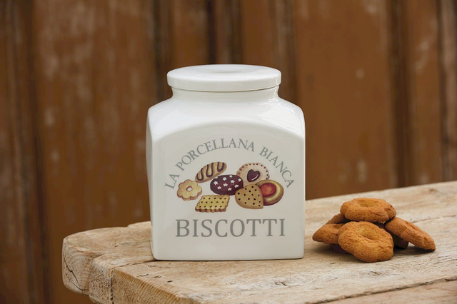 LA PORCELLANA BIANCA - Conserva Biscottiera Barattolo Contenitore 3,5L Porcellana
