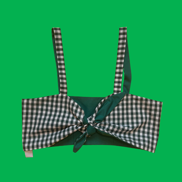 Crop top Papillon "vichy sapin" - XS/S/M