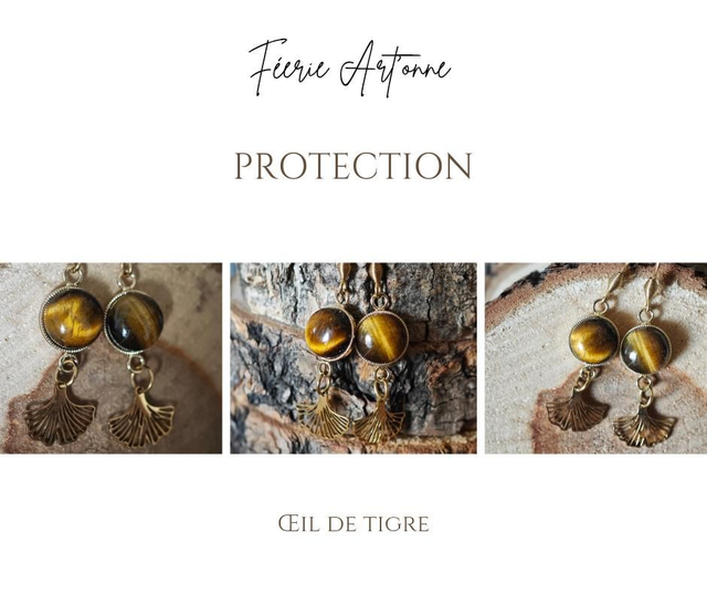 Boucles d'oreilles pierre naturelle 