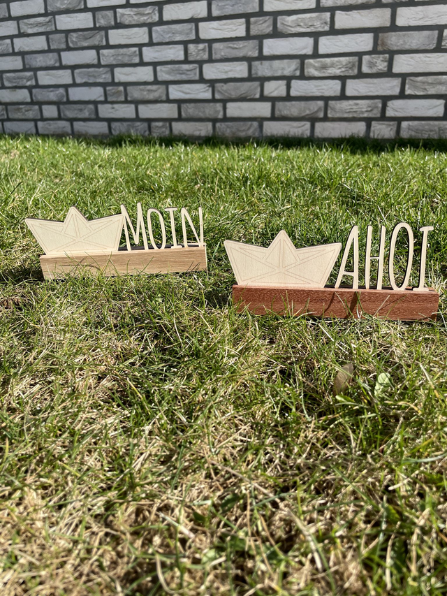 Klötzchenmotiv Moin / Ahoi