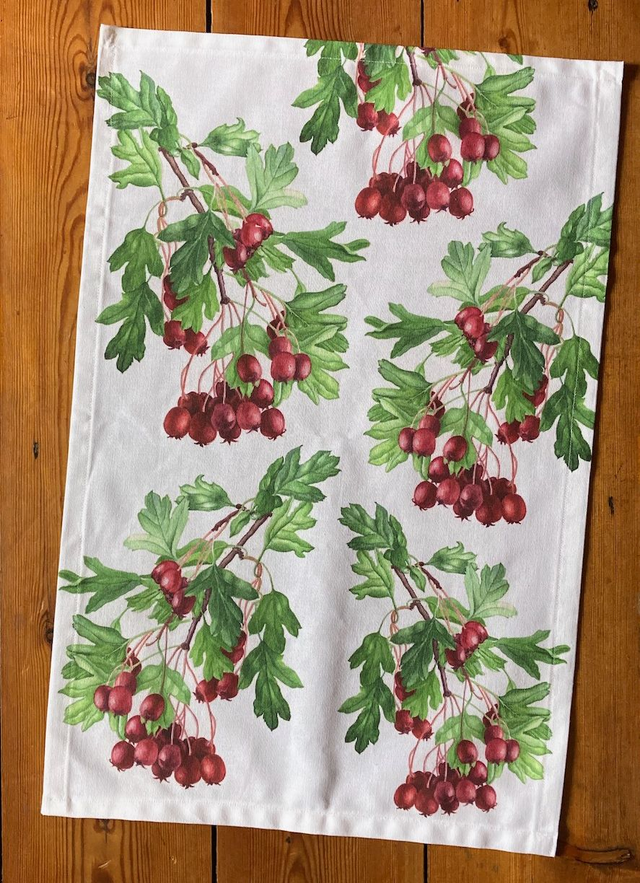 Tea towel 'Hawthorn berries' 