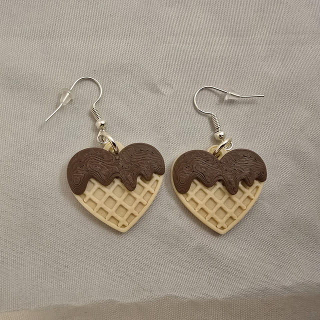 Boucles d'oreilles Cœur Gaufre
