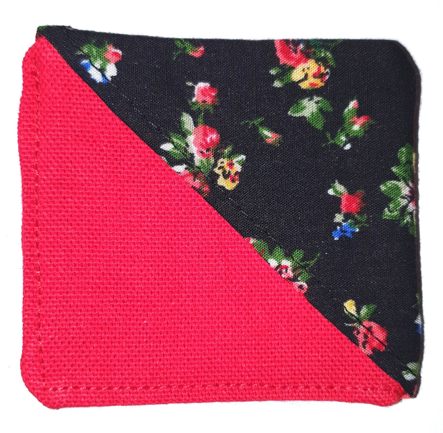 Marque pages rouge motifs fleurs 3