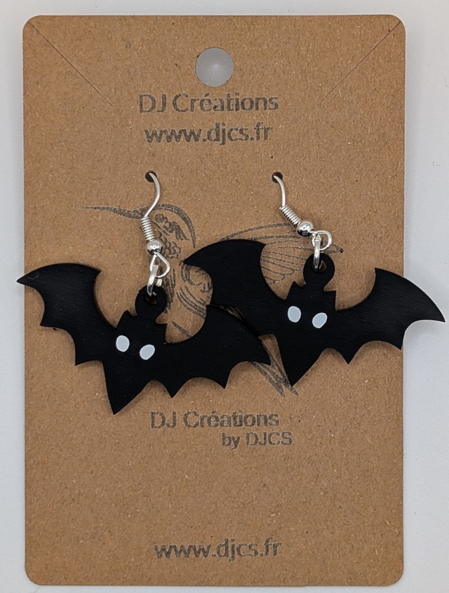 Boucles d&#039;oreilles chauve souris modèle 1