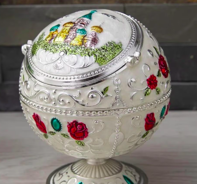 Luxe asbakken oosterse stijl bolvormig en windbestendig kleur wit