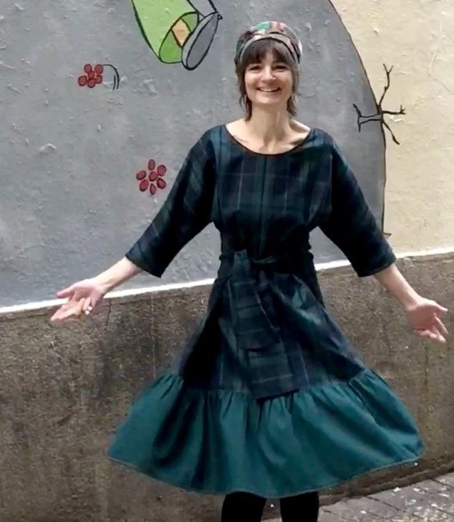  Robe Folkado verte tartan