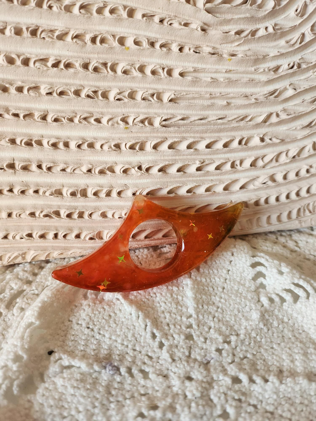 Bague de lecture orange et étoiles 