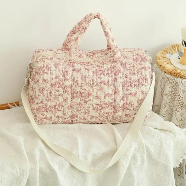 Bolso maternal flores rosa - 46 cm