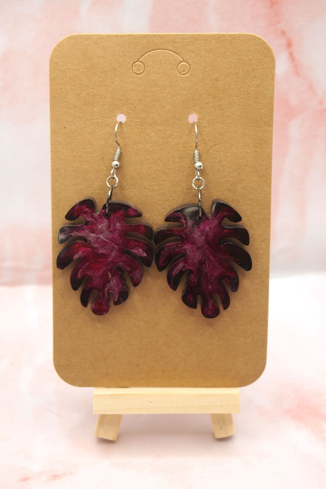 Boucle d'oreille Monstrera