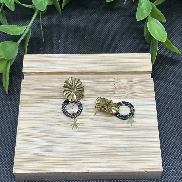 Boucles D'Oreilles Design Festonné et Étoile