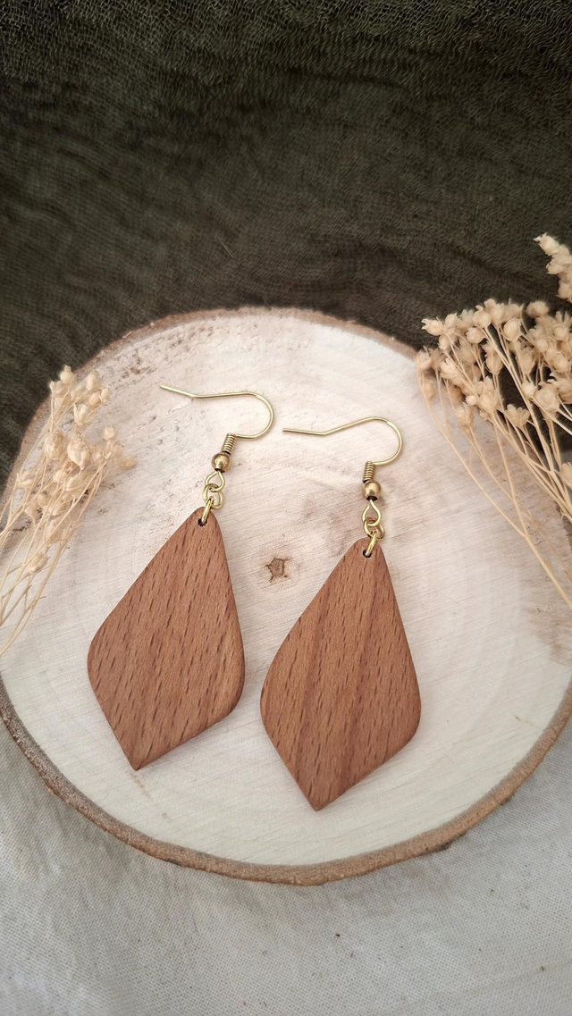 Holzohrringe schlicht & naturverbunden