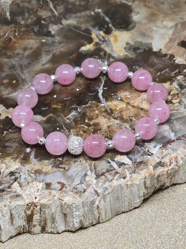 Bracelet Rhodonite sur Quartz AA 1 cm