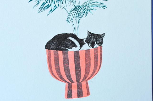 Affiche imprimée en risographie la sieste d'Oally