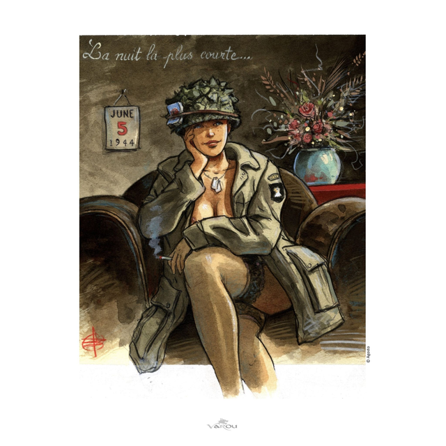 Ex-libris Pin-Up Agosto Stéphan A4 signé et limité à 200 ex