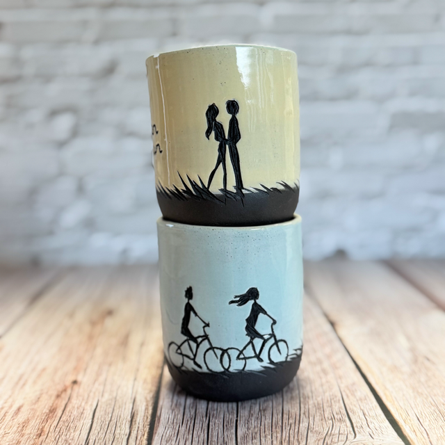 Duo de gobelets “semer l’amour.. s’aimer d’amour”