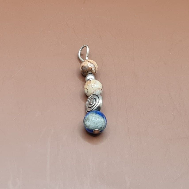 Pendentif Jaspe brun - lapis lazuli