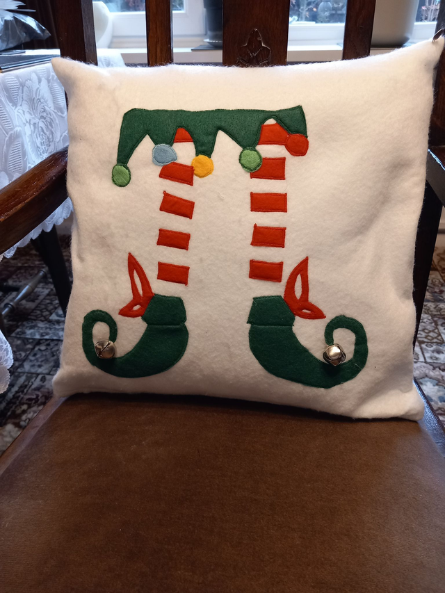 Elf with Bells Cushion Cover