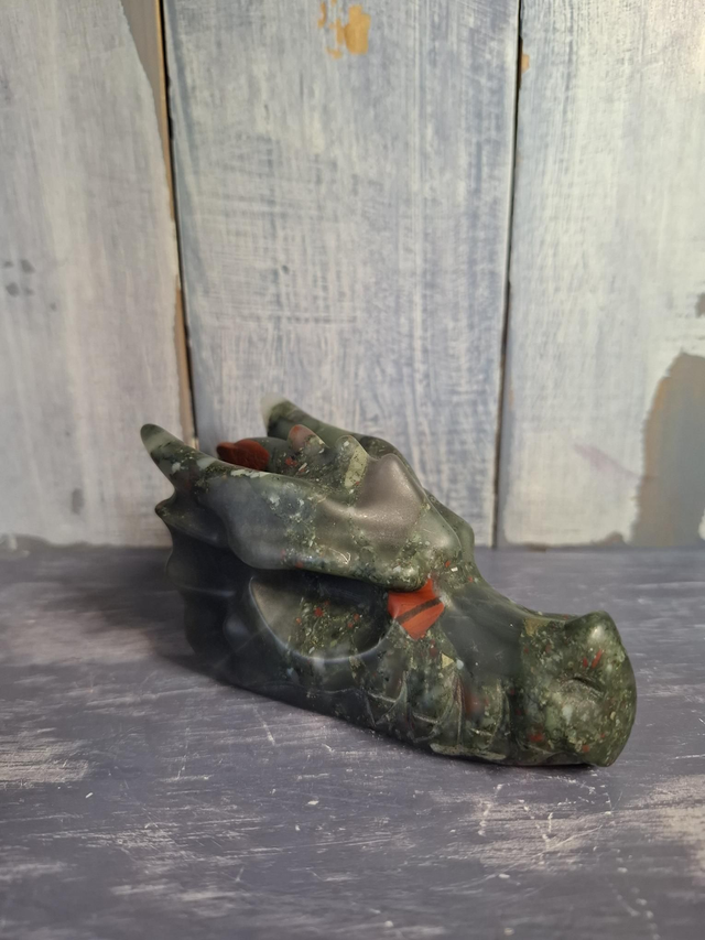African Bloodstone Dragon Head 