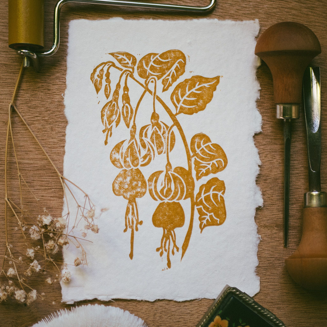 Linogravure - Fushia - A6 