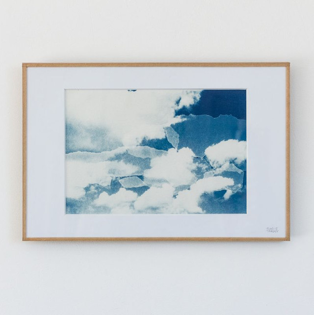 Nuages - Cyanotype sous verre - 20x30 cm