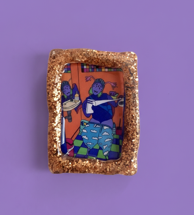 Queer handmade resin magnet 